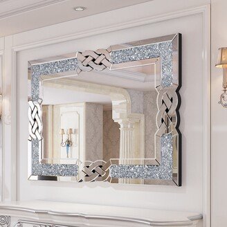 AESOME Sparkling Crystal Crush Diamond Accent Mirror Wall Mounted