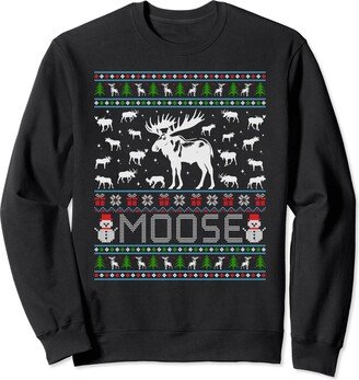 Moose Ugly Christmas Costume Outfits Ugly Christmas Sweaters Men Women Xmas Ugly Moose Sweatshirt