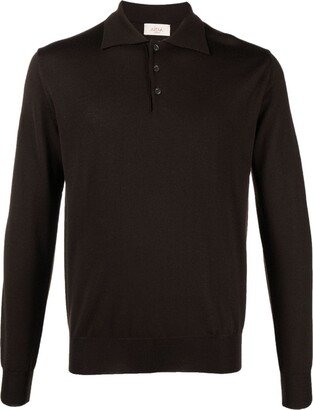 Ribbed Virgin Wool Polo Shirt