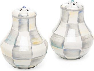 Sterling Check Enamel Salt & Pepper Shaker Set-AA