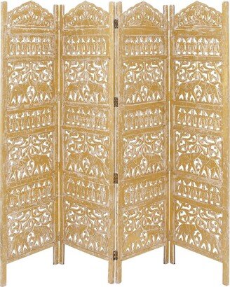 Peyton Lane Floral Handmade Hinged 4-Panel Room Divider Screen-AA