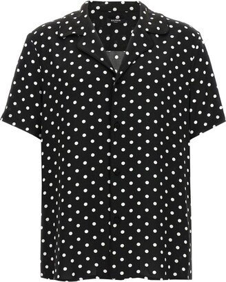 Polka-Dot Collared Short-Sleeve Shirt