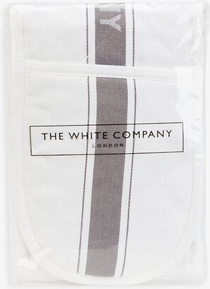 White/grey Logo-print Cotton Double Oven Glove 86cm