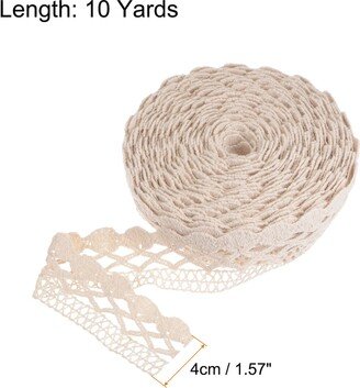 Unique Bargains Lace Ribbon Beige Hollow Cotton Lace for Fabric Wedding Gift Wrap