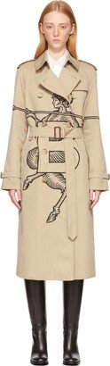 SSENSE Exclusive Beige Mythical Alphabet Embroidered Exploded Motif Trench Coat