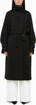 Loose Black Wool Coat-AA