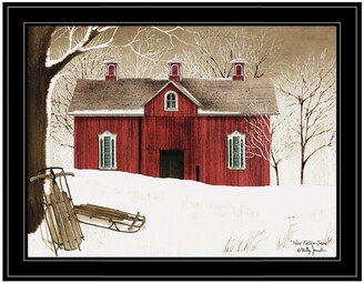 New Fallen Snow by Billy Jacobs, Ready to hang Framed Print, Black Frame, 27 x 21