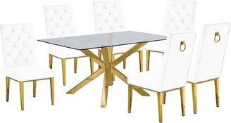 Contemporary Glass 7-pc Dining Set w/ Rings