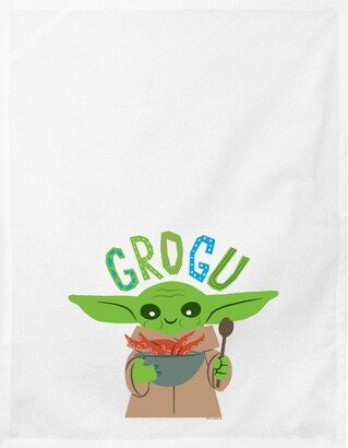 The Mandalorian Chibi Grogu Snacktime White Dish Towel