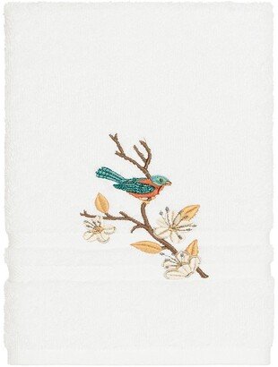 Spring Time Embellished Hand Towel - White