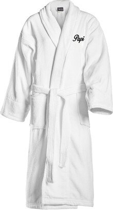 Kaufman Papi or Mami Embroidered White Shawl Collar Robe 100 percent cotton