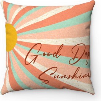 Good Day Sunshine, Beatles, Inspired, Retro, 60's Vintage, Polyester Square Pillow