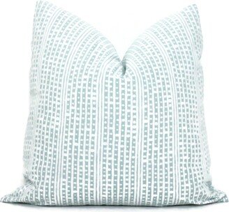 Decorative Pillow Cover Sister Parish Bolero Pillow Cover, Soft Aqua Blue Stripe Made To Order Toss Pillow, Accent Throw