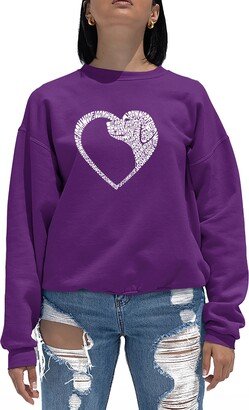 Women's Dog Heart Word Art Crewneck Sweatshirt