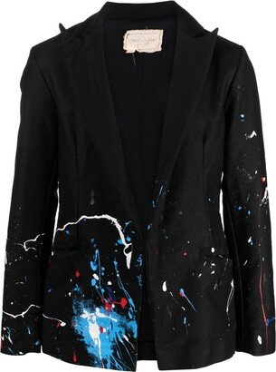 Moleskin paint-splatter blazer