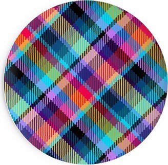 Salad Plates: Madras Plaid - Tropical Night Salad Plate, Multicolor