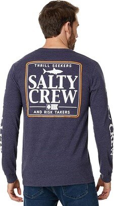 Salty Crew Coaster Premium Long Sleeve Tee (Navy Heather) Men's Clothing