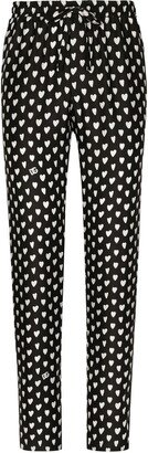 Heart-Print Silk Pyjama Bottoms