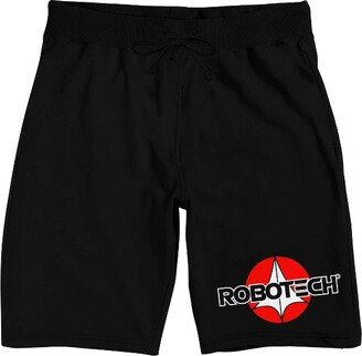 Robotech Round Logo Men's Black Sleep Pajama Shorts-XL