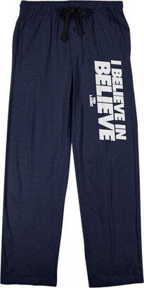 Ted Lasso I Believe In Believe Quote Men's Navy Blue Sleep Pajama Pants-Medium