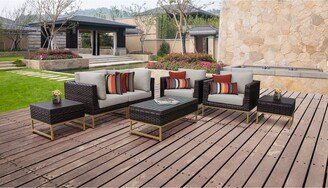 Amalfi 7 Piece Outdoor Wicker Patio Furniture Set 07d