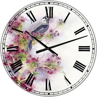 Designart Cherry Blossom Days Large Cottage Wall Clock - 38 x 38 x 1