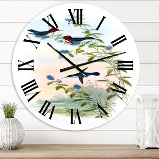 Designart 'Vintage Hummingbird II' Traditional wall clock
