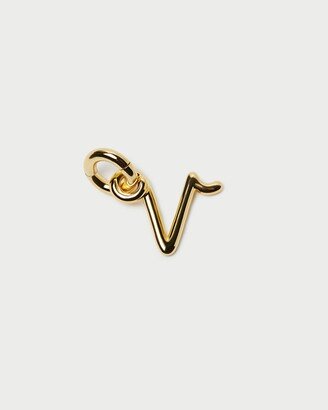 Small Gold Letter V Charm