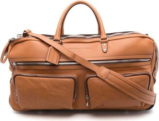 Multi-Pocket Leather Holdall