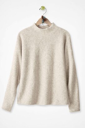 Women's Dolman Sleeve Mock Neck Sweater - Ivory - PS - Petite Size