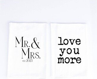 2pk Cotton Mr. and Mrs. Kitchen Towels - Wildwood Landing