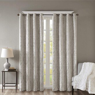 Gracie Mills Mirage Knitted Jacquard Damask Total Blackout Grommet Top Curtain Panel - 84