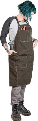 Dovetail Workwear Obana Long Apron (Olive Green) Flatware Cookware