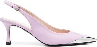 70mm Contrast-Toe Slingback Pumps