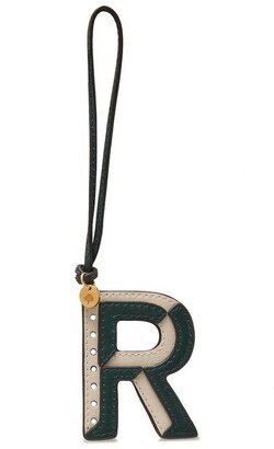 Bi-Colour Leather Keyring- R