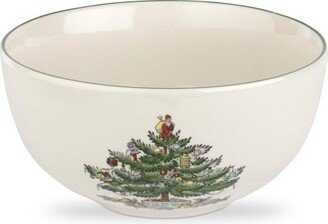 Christmas Tree Earthenware Fruit Salad Bowl, 5.5 Inch - 5.5 Inch