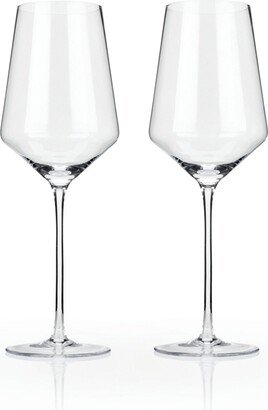 Raye Angled Crystal Bordeaux Wine Glasses, Set of 2, 16 Oz