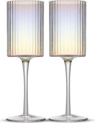 Christian Siriano Chroma Iridescent White Wine Glasses