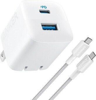 Anker 2 Port 33W Wall Charger with 6' USB-C to USB-C Cable - White