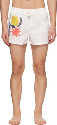 White Le Raphia 'Le Maillot Pingo' Swim Shorts