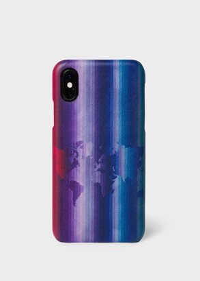 Purple 'Map' Stripe iPhone X Case