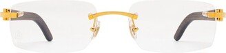 Rimless Rectangular Frame Glasses-AB