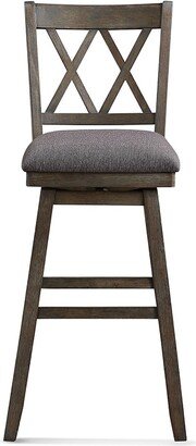 Home 2 Office Wood & Linen Bar Stool