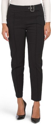 Slim Leg Pants With Attached Belt for Women