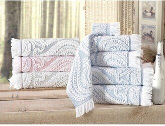 Laina Turkish Cotton Pink Bath Towels - Set of 4