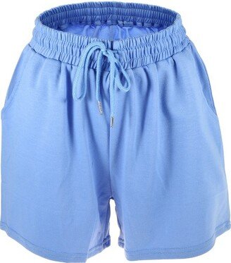 Unique Bargains Unique Bargain Women' Flowy Running Short Caual High Waited Workout Short 1Pc Sky Blue L