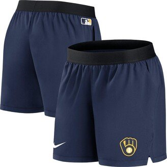 Women's Navy Milwaukee Brewers Authentic Collection Team Performance Shorts