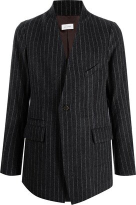 V-Neck Pinstripe Blazer