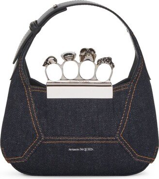 Mini Denim Jewelled Hobo Bag