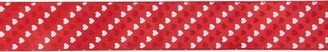 Northlight Red and White Diagonal Hearts Valentine's Day Wired Craft Ribbon 2.5